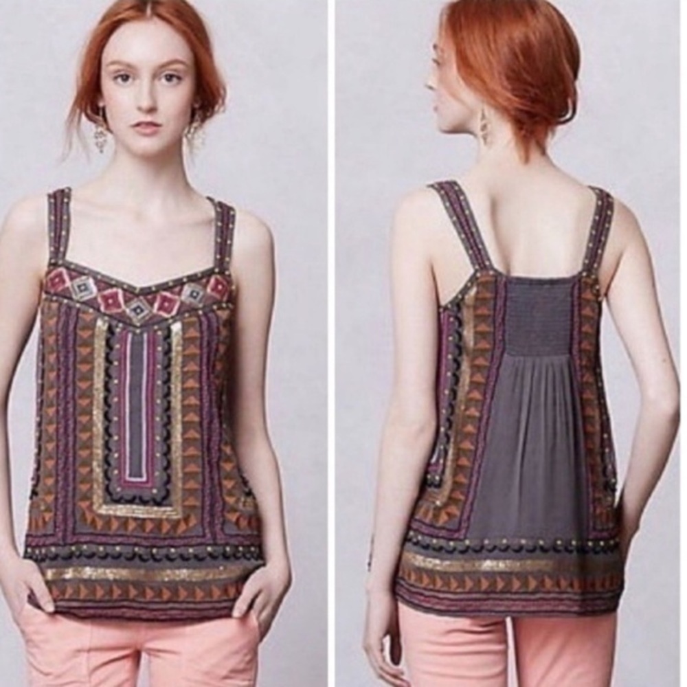 Anthropologie Meadow Rue detailed top